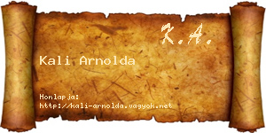 Kali Arnolda névjegykártya